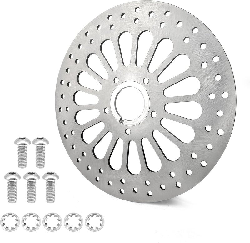Vrasly 1 Piece 11.5''Front Brake Rotor Disk for Harley Davidson Touring Sportster Dyna and Early Super Glide Softail Great Stainless Steel Brake part for harley davidson Motorcycle Models - Image 1